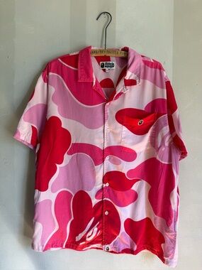 Bape abc open collar shirt